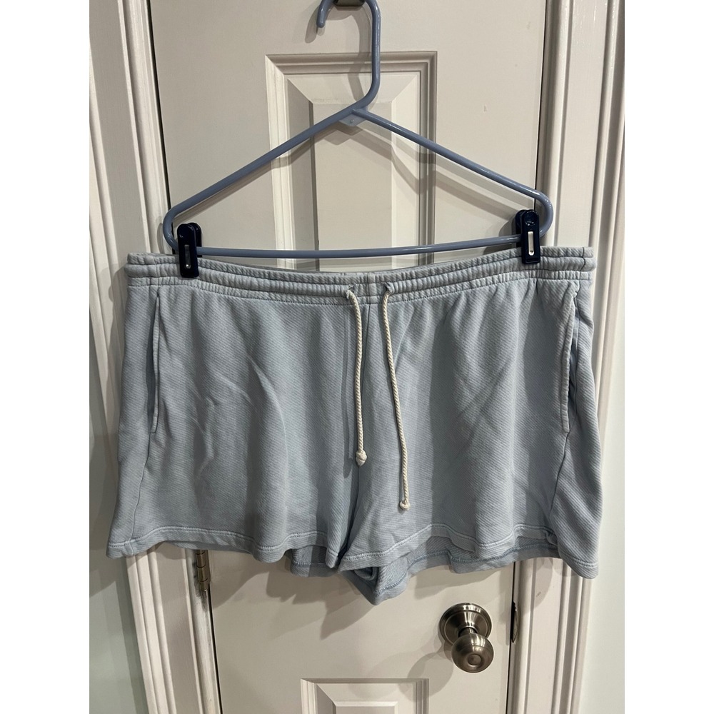 Universal Thread Womens XL Light Blue Ribbed Knit Lounge Shorts with Pockets